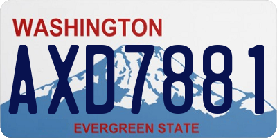 WA license plate AXD7881
