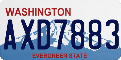 WA license plate AXD7883