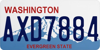 WA license plate AXD7884