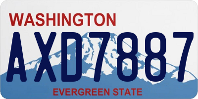 WA license plate AXD7887