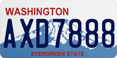 WA license plate AXD7888