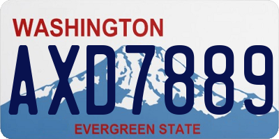 WA license plate AXD7889