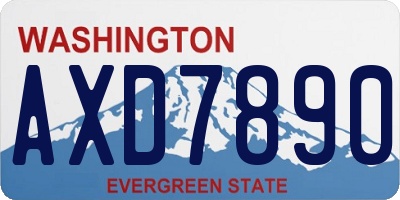 WA license plate AXD7890
