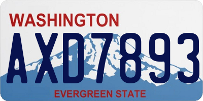 WA license plate AXD7893