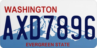 WA license plate AXD7896