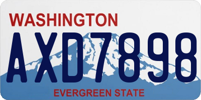 WA license plate AXD7898