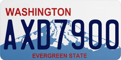 WA license plate AXD7900