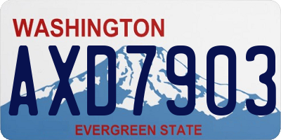 WA license plate AXD7903