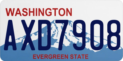 WA license plate AXD7908