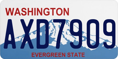 WA license plate AXD7909