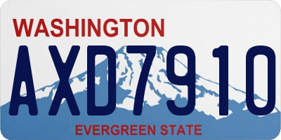 WA license plate AXD7910