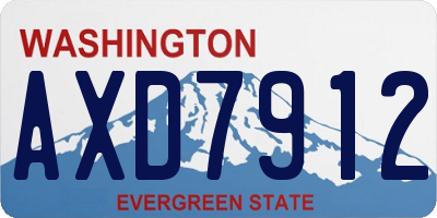 WA license plate AXD7912