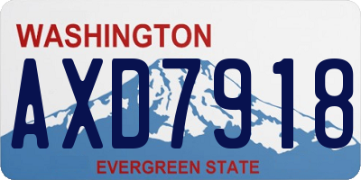 WA license plate AXD7918