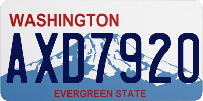 WA license plate AXD7920