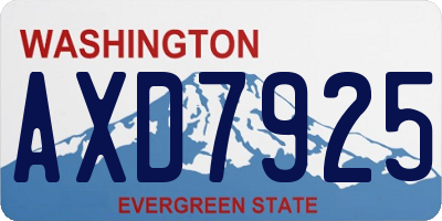 WA license plate AXD7925