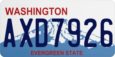 WA license plate AXD7926