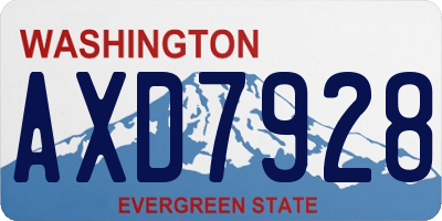 WA license plate AXD7928