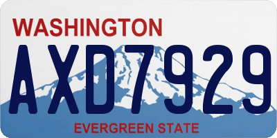 WA license plate AXD7929