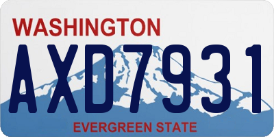 WA license plate AXD7931
