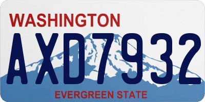 WA license plate AXD7932