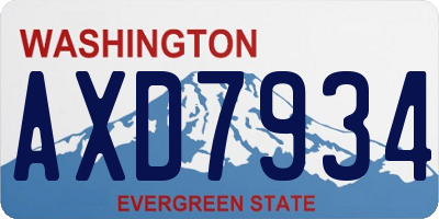 WA license plate AXD7934