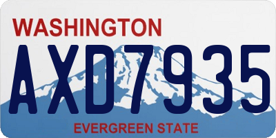 WA license plate AXD7935