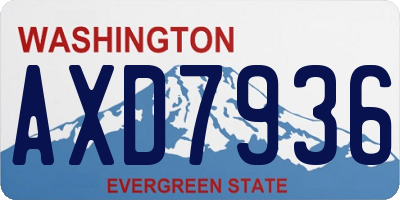 WA license plate AXD7936