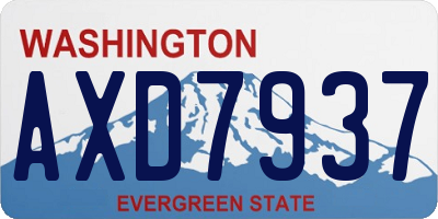 WA license plate AXD7937