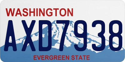 WA license plate AXD7938