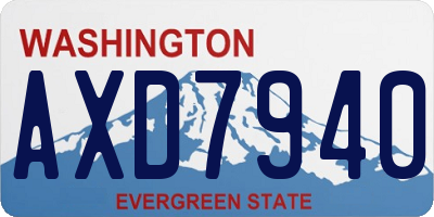 WA license plate AXD7940