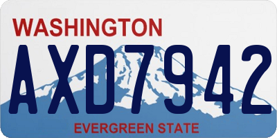 WA license plate AXD7942