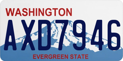 WA license plate AXD7946