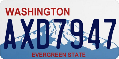 WA license plate AXD7947
