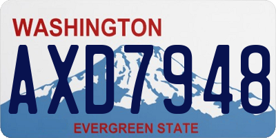 WA license plate AXD7948