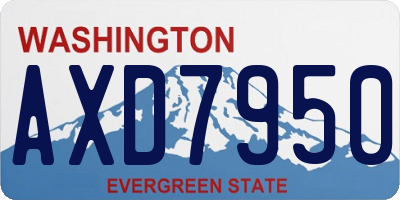 WA license plate AXD7950