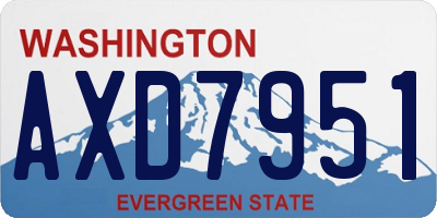 WA license plate AXD7951