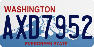 WA license plate AXD7952