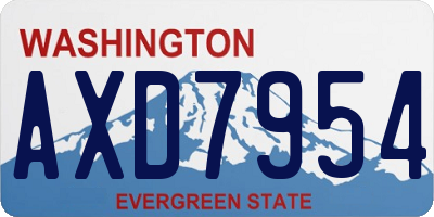 WA license plate AXD7954