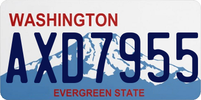 WA license plate AXD7955