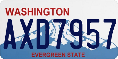 WA license plate AXD7957