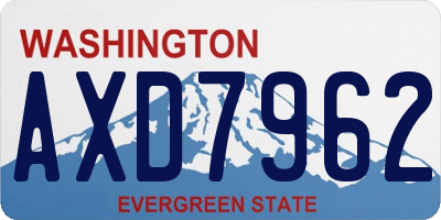 WA license plate AXD7962