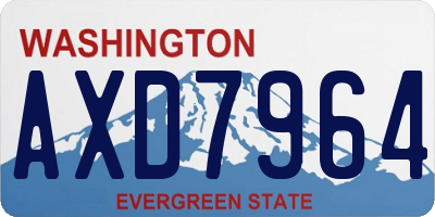 WA license plate AXD7964