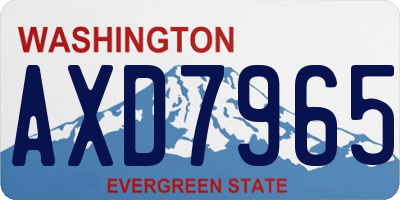 WA license plate AXD7965