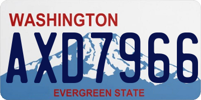 WA license plate AXD7966