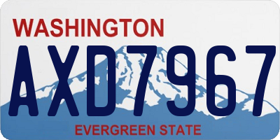 WA license plate AXD7967