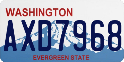 WA license plate AXD7968