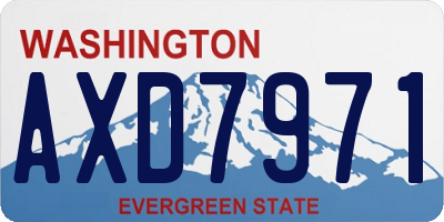 WA license plate AXD7971