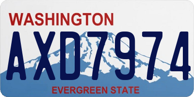 WA license plate AXD7974