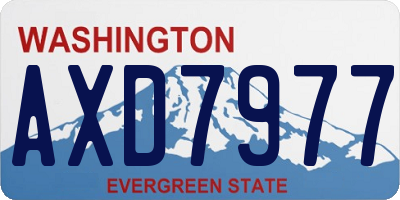WA license plate AXD7977