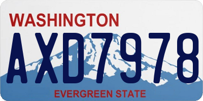 WA license plate AXD7978